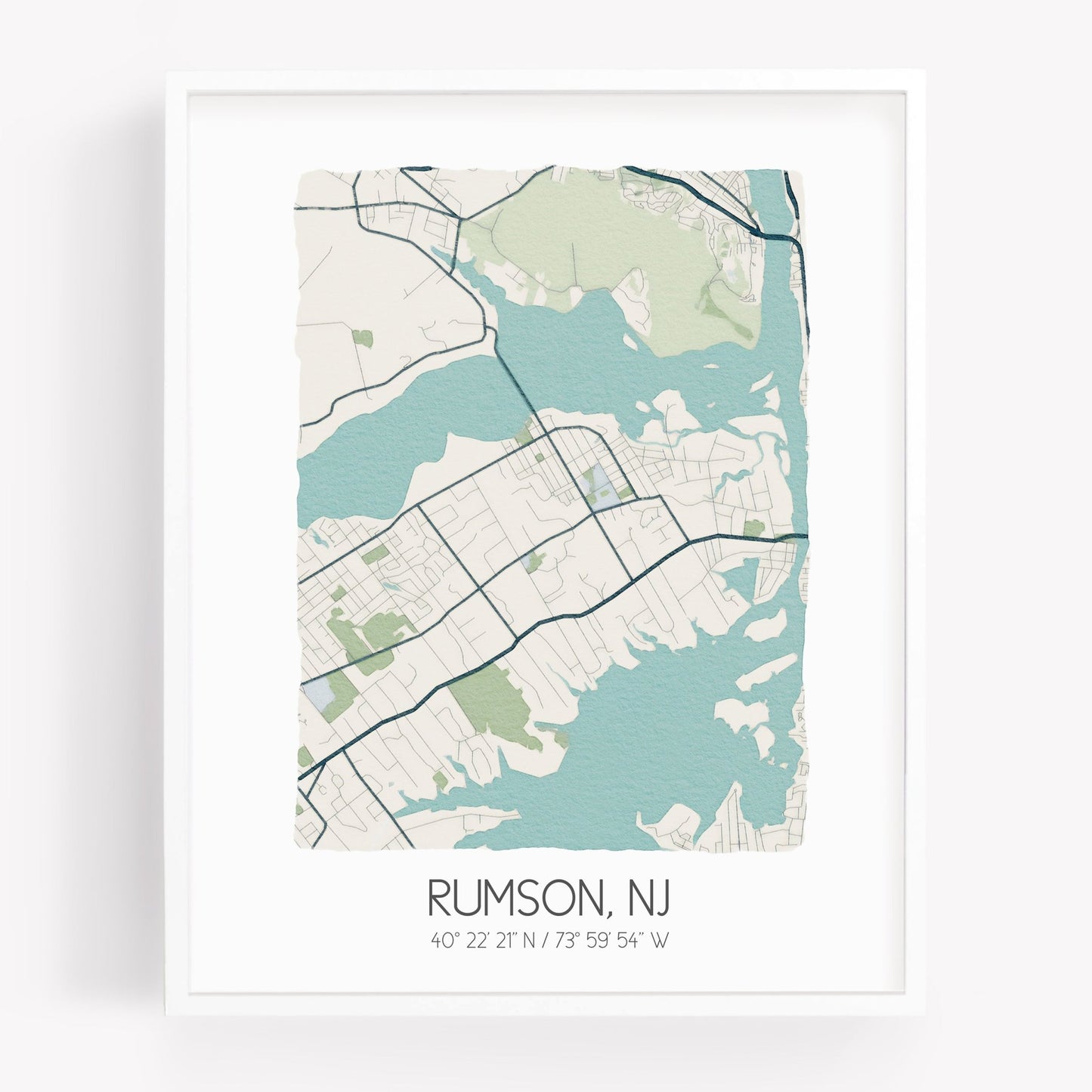 Rumson NJ City Map Art Print - Hometown Map Poster - City Map New Jersey Souvenir