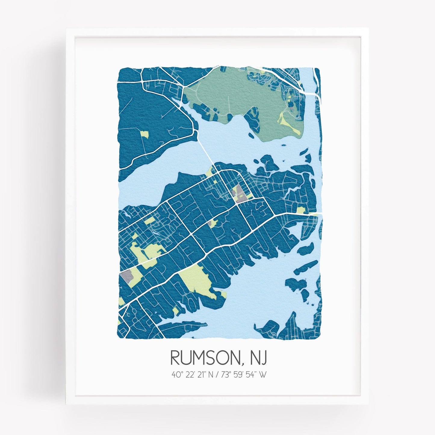 Rumson NJ City Map Art Print - Hometown Map Poster - City Map New Jersey Souvenir