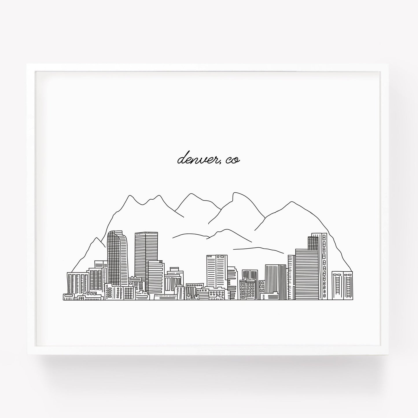 A city art print of a skyline drawing of Denver Colorad - Sparks House Co