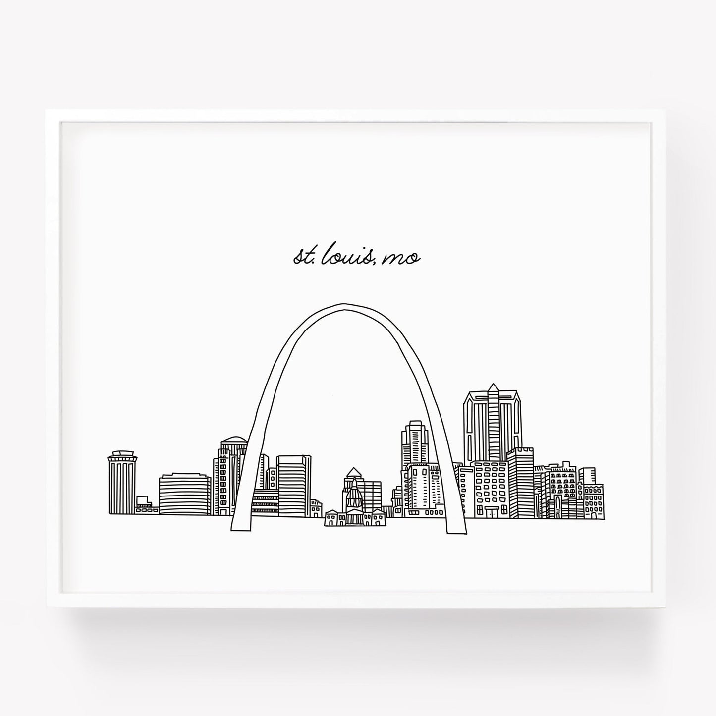A city art print of a skyline drawing of St. Louis Missouri - Sparks House Co