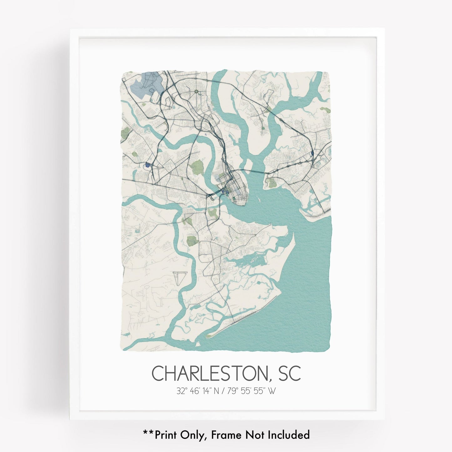 A city map print of Charleston South Carolina - Sparks House Co