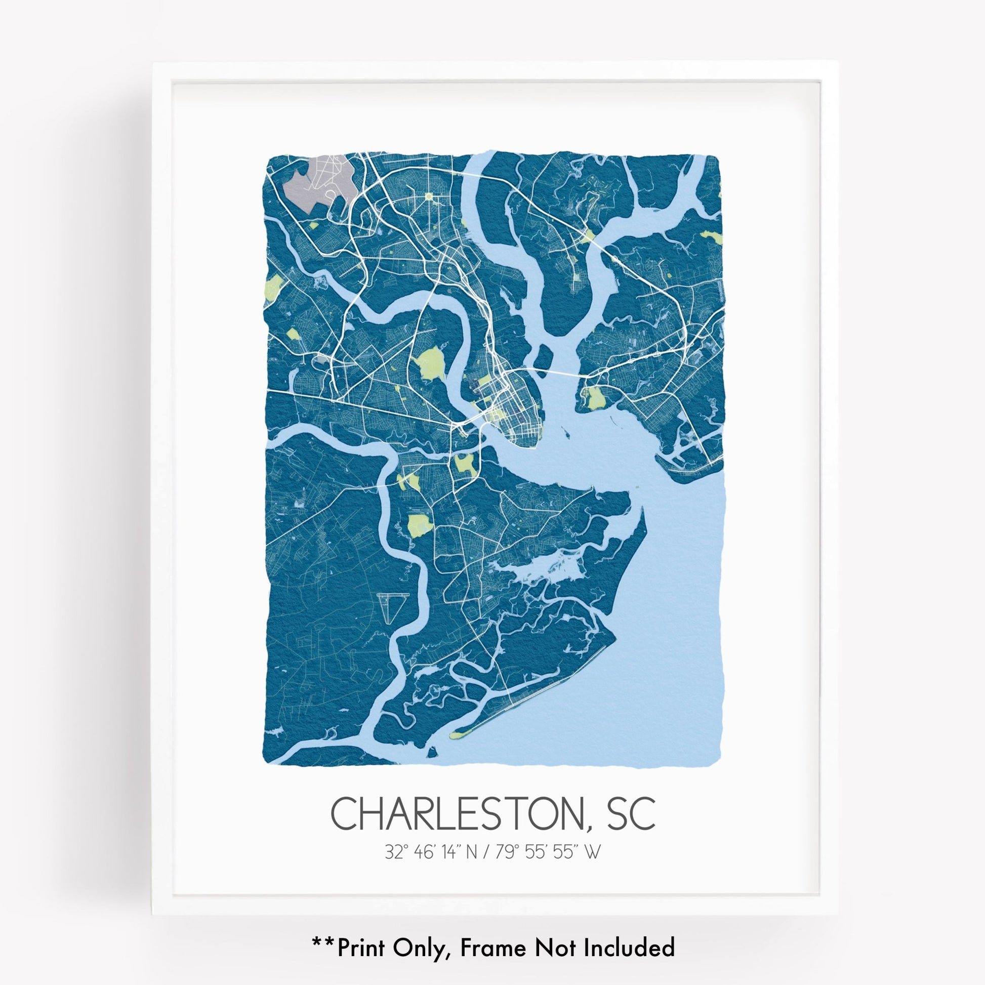 Charleston SC City Map Art Print - Hometown Map Poster - City Map South Carolina Souvenir