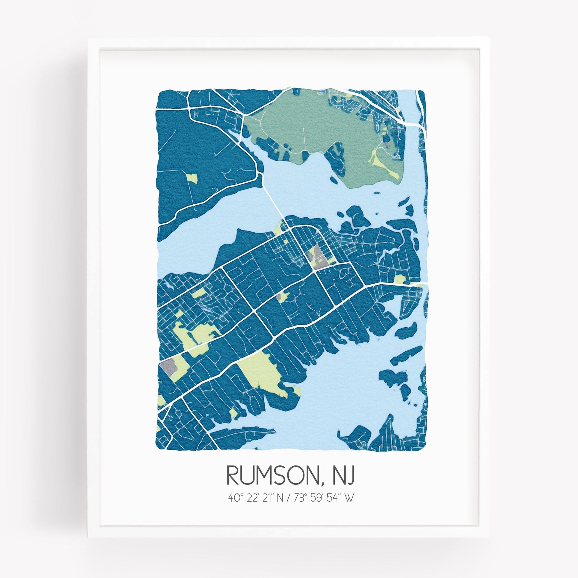 Rumson NJ City Map Art Print - Hometown Map Poster - City Map New Jersey Souvenir