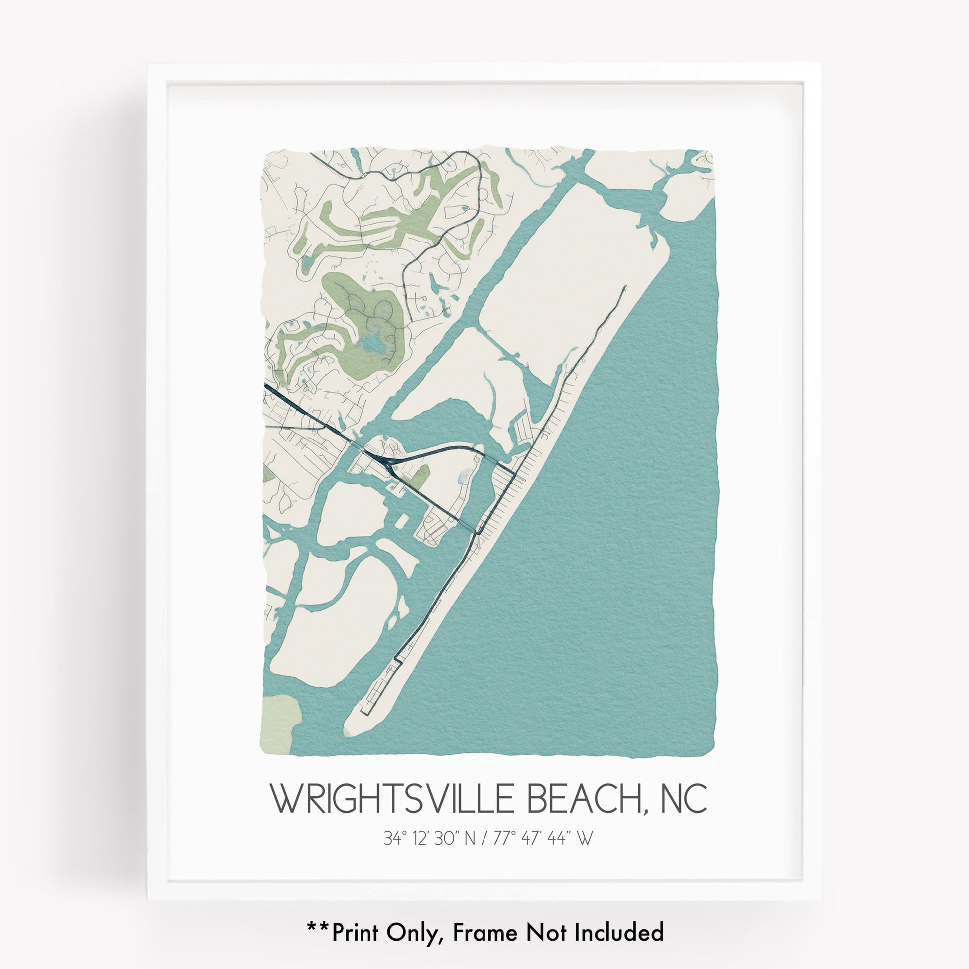 A city map print of Wrightsville North Carolina - Sparks House Co