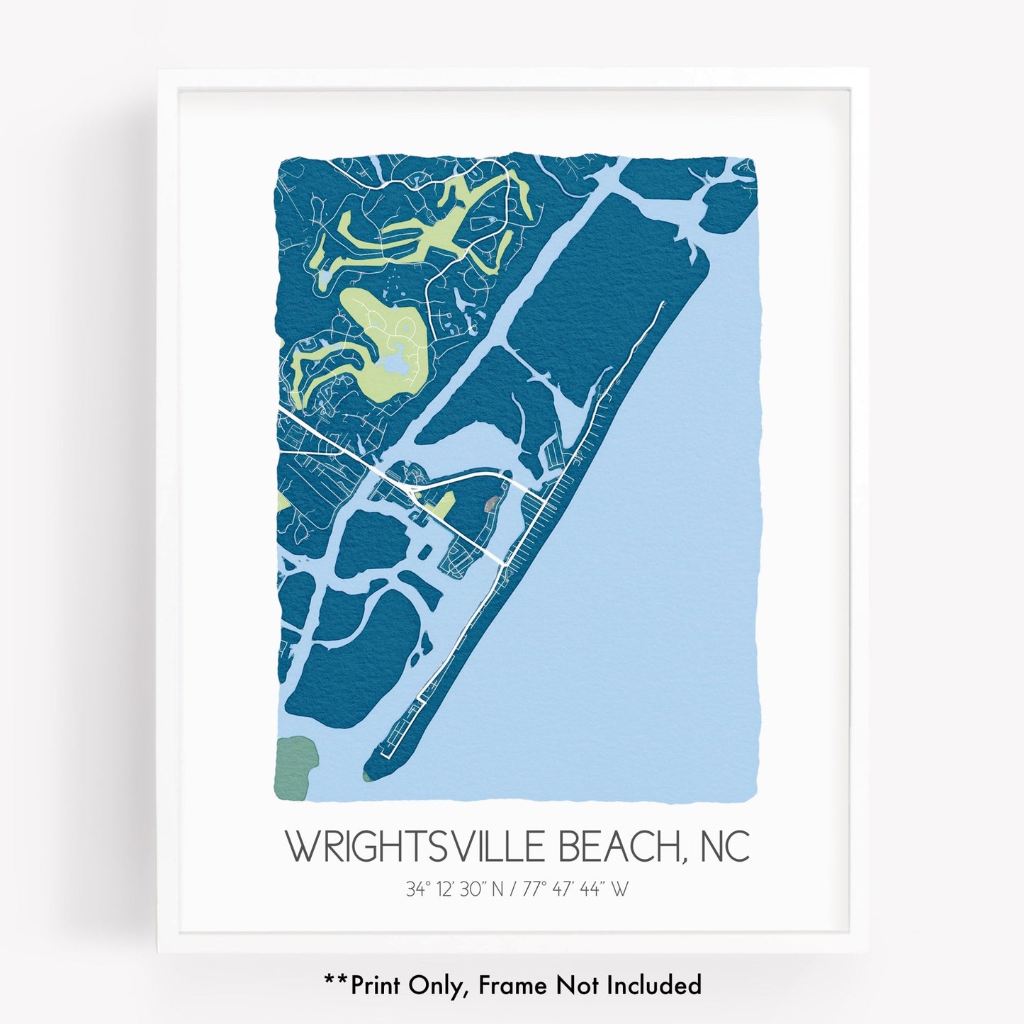 A city map print of Wrightsville North Carolina - Sparks House Co