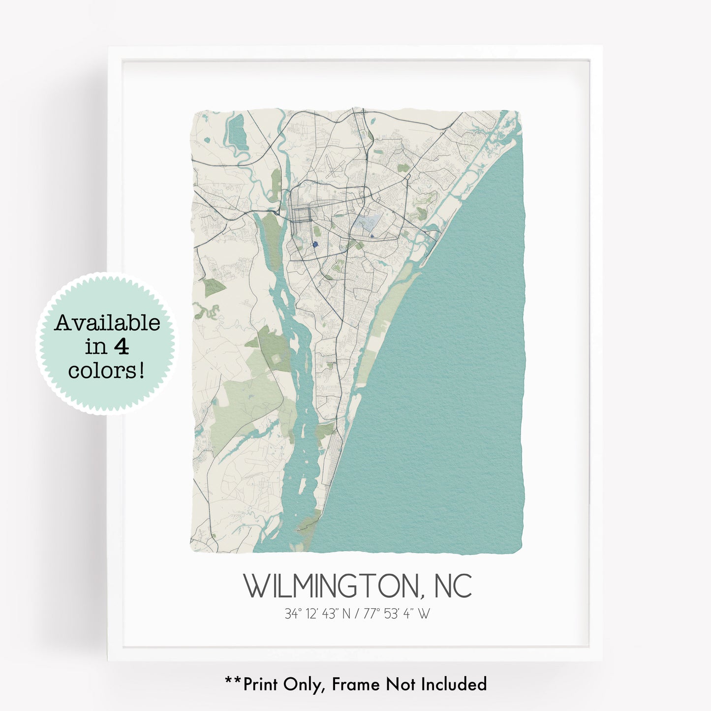 A city map print of Wilmington North Carolina - Sparks House Co
