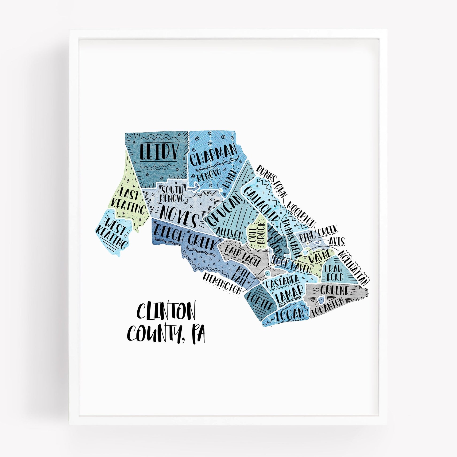 An illustrated map of Cleveland OH, as a print - Sparks House Co