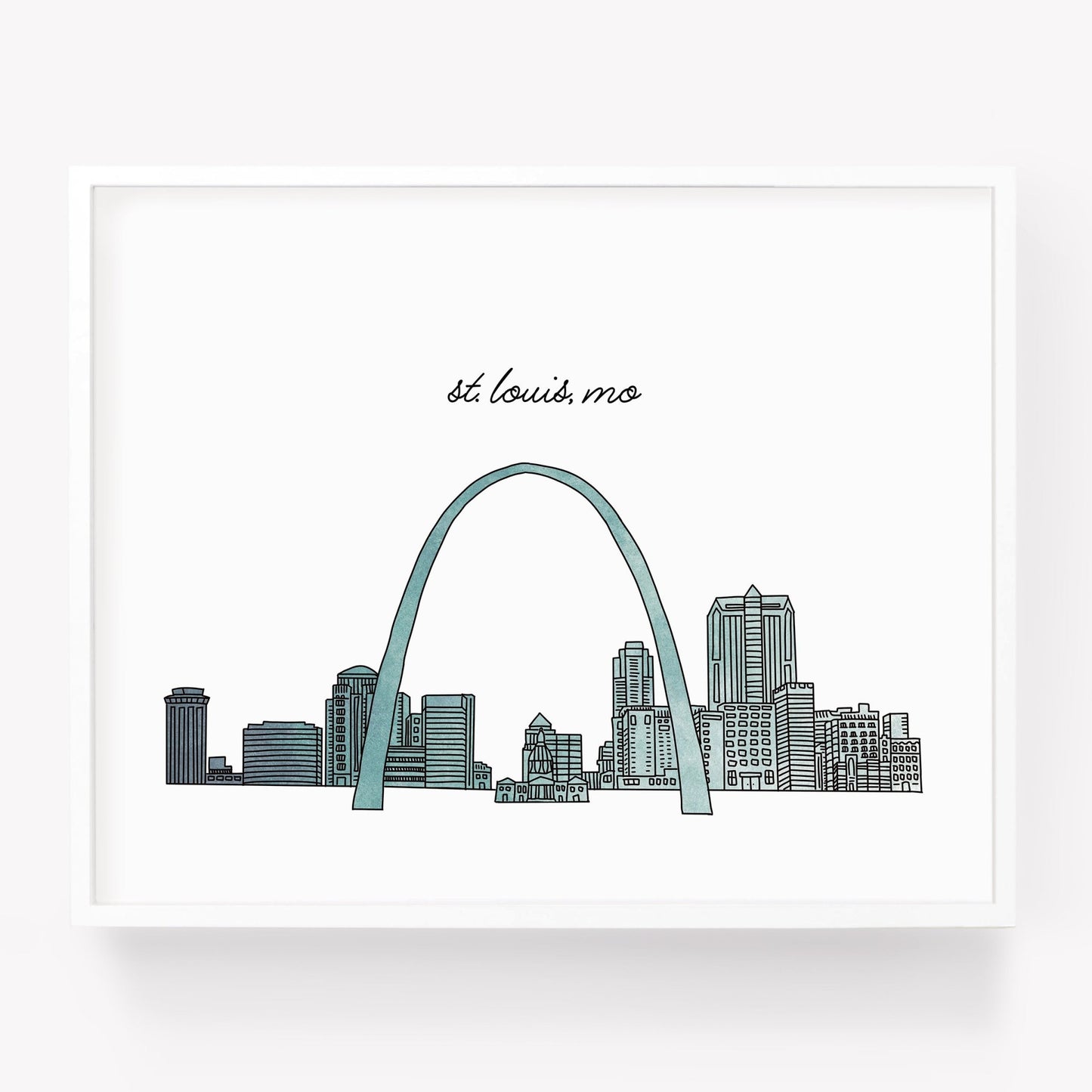 A city art print of a skyline drawing of St. Louis Missouri - Sparks House Co